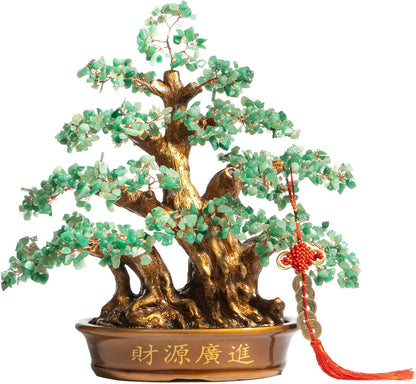 Natural Aventurine (1,300 Gemstone Count) Chakra Crystal Tree with Healing Properties - Home &
