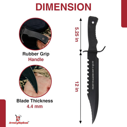 Armory Replicas Night Stalkers Don't Quit Sawback Sporting Knife