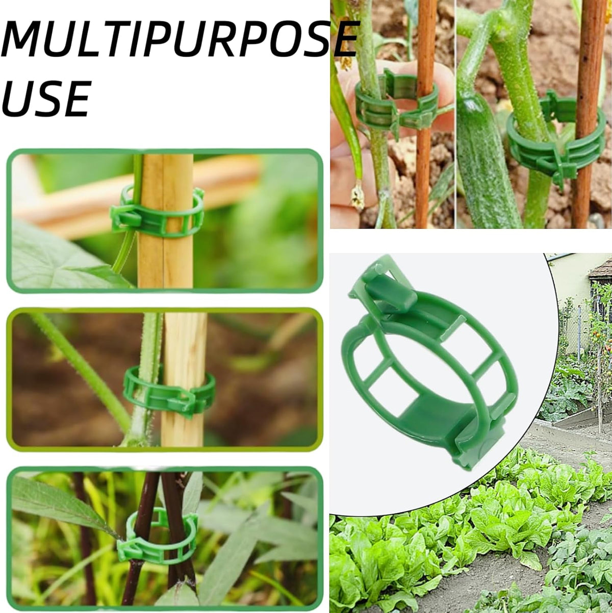 100Pcs Secured Plant Clips - Reusable Plastic Trellis Support for Tomato, Vine, Climbing Plants |
