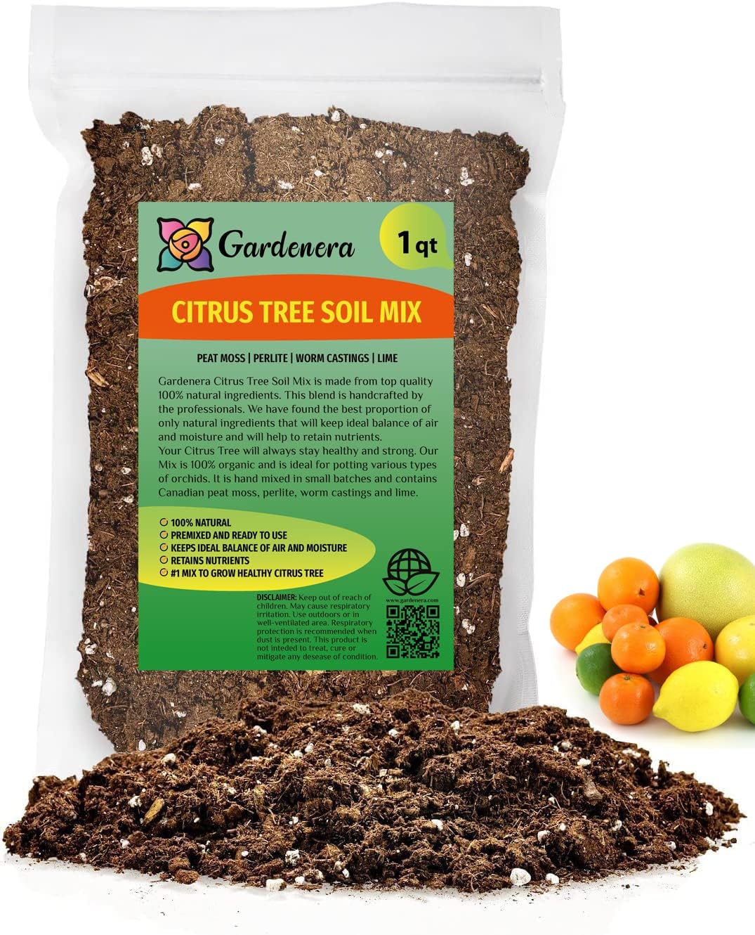 GARDENERA Citrus Tree Potting Soil Mix, Special Blend for Indoor Oranges, Lemons, Limes and More