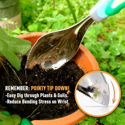 Jardineer 2Pack Garden Trowel, Stainless Steel Hand Shovel with Ergonomic Handle, Multi-Use Soil