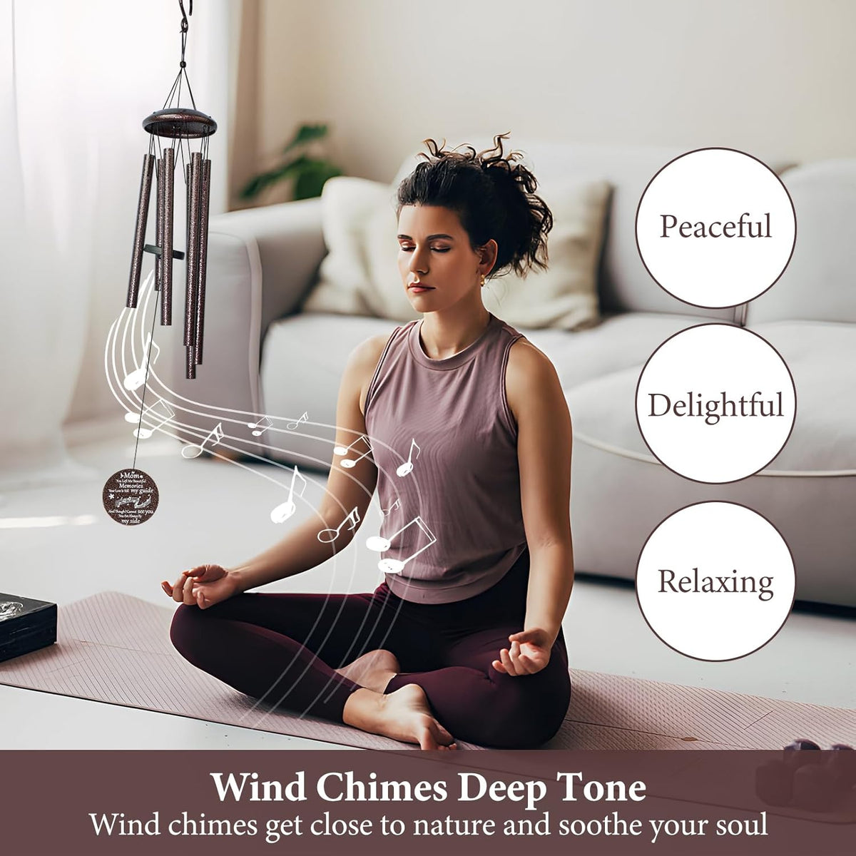 Memorial Gifts for Loss of Mom, 25'' Memorial Wind Chimes for Loss of Mother, Sympathy Gifts for