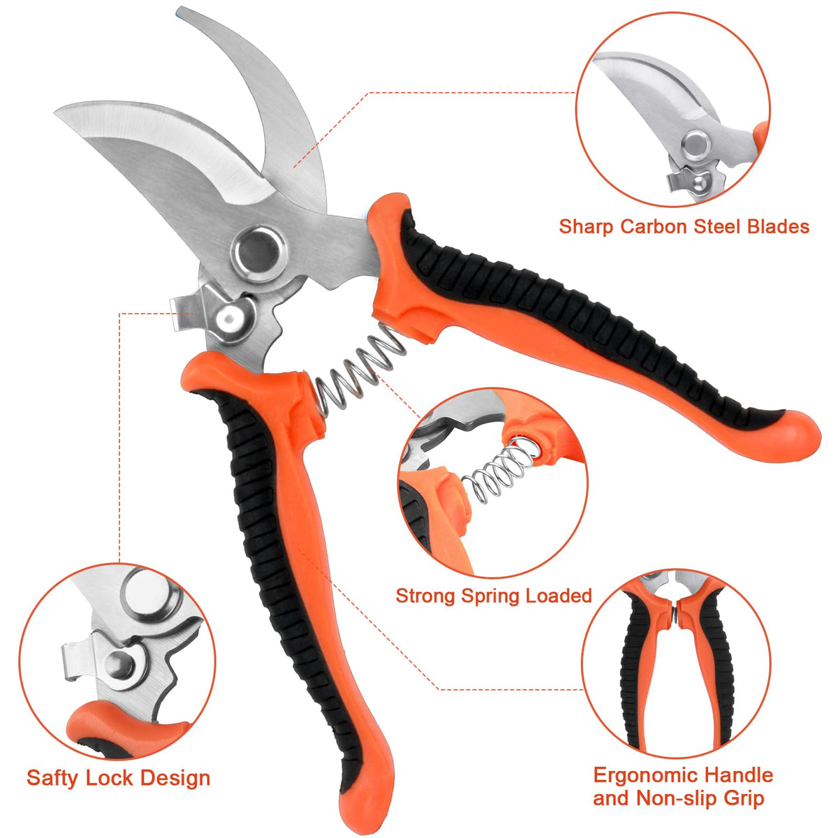 Garden Tools Set, 8 Piece Gardening Tools Set with Non Slip Ergonomic Handle, Heavy Duty Garden
