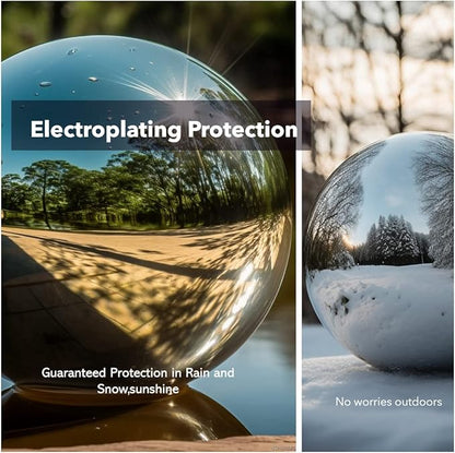 12 Inch Stainless Steel Gazing Globe,v2croft Hollow Ball Mirrored Surface Polished Shiny
