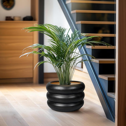 SQOWL 10 Inch Pot for Plants - Ceramic Planter for Indoor Plants Large Plant Pot with Drainage Hole