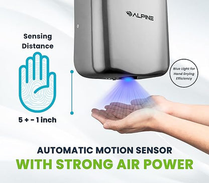 Alpine Automatic Hand Dryers for Bathrooms Commercial High Speed 110-120V Stainless Steel Electric