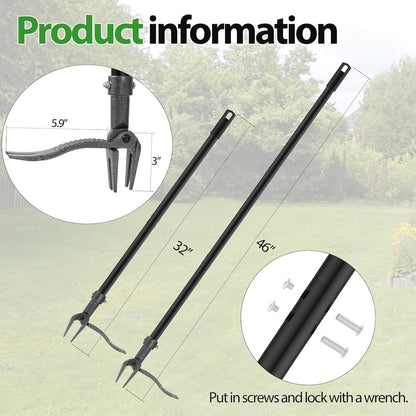 Weed Puller, Stand Up Weed Puller Tool with Steel Long Handle & 4-Claw Steel Head, 46" Adjustable