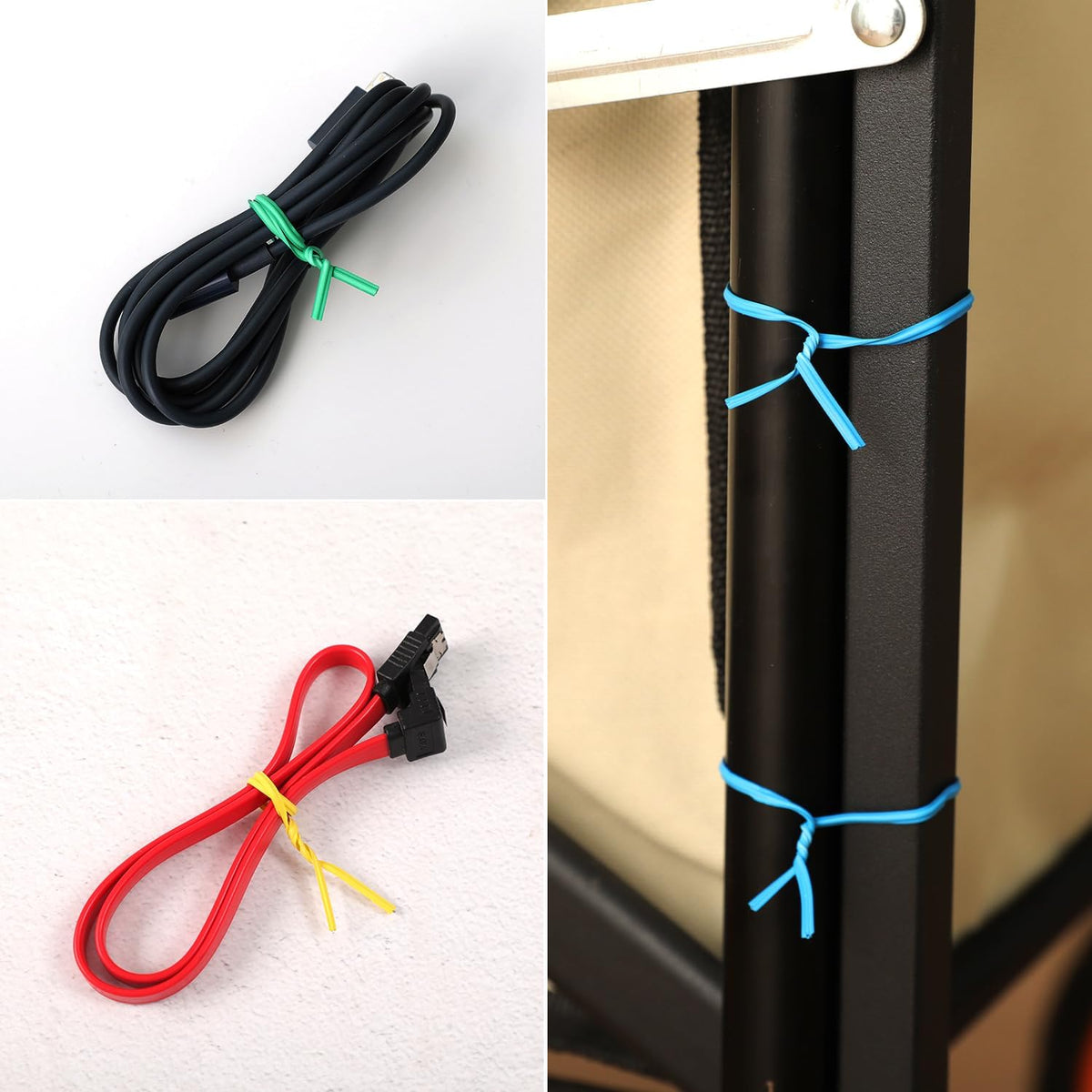 Tangyinrd 300 Pcs 6 inch Red Plastic Twist Ties, Cable Ties, for Bags, Gardening Tools