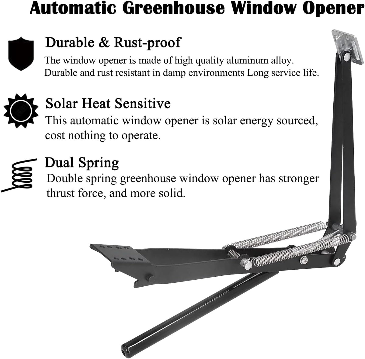1X Auto Vent Opener Solar Automatic Window Opener for Greenhouse Heat Sensitive Roof Vent Opener