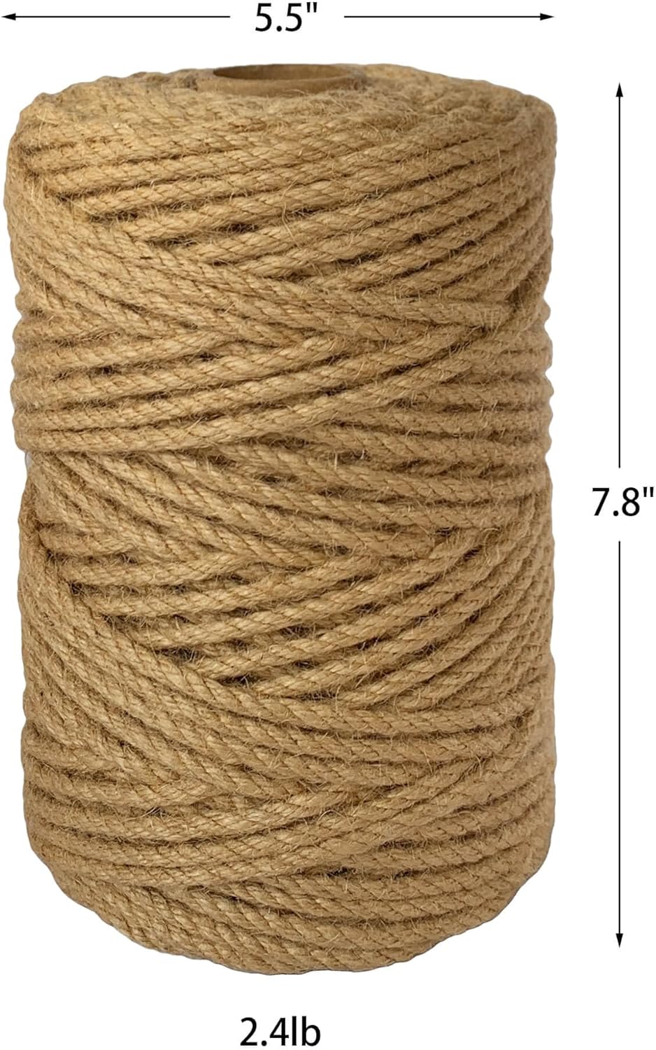 2-Pack Natural Jute Twine Rope, 5mm x 656ft Heavy Duty & Eco-Friendly - for Crafts, Gardening, Cat