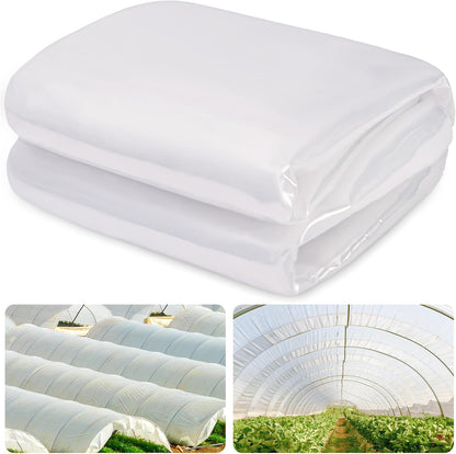 6 Mil Clear Greenhouse Plastic Sheeting,9.8FTx19.7FT Transparent Plastic Film for Greenhouse