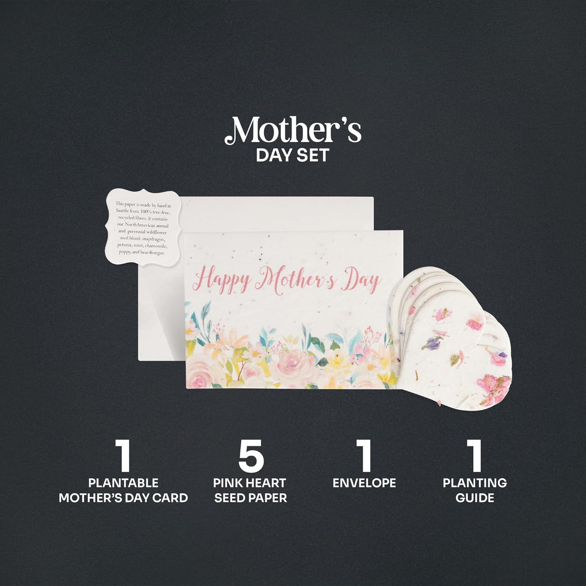 Mother's Day Greeting Card – Plantable Wildflower Seed Paper for Mother's Day, Gifts, & Special