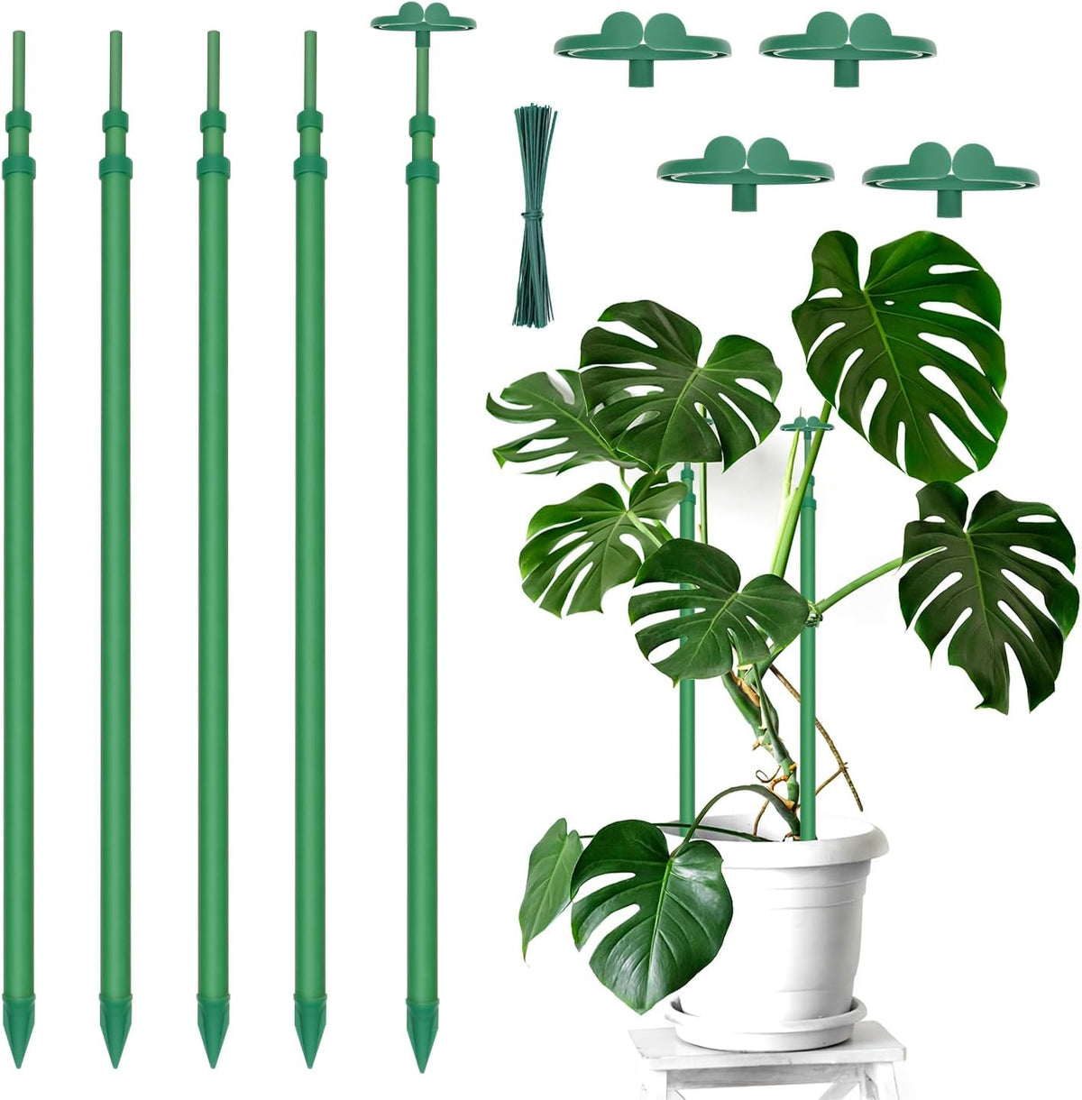 Extendable Plant Stakes, Length Scalable from 17.9IN to 42.3IN Plant Support Stake, Orchid Sticks