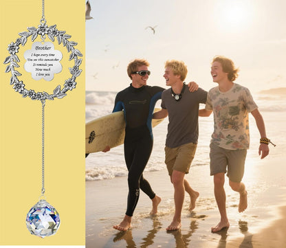 Suncatcher Gifts for Brother,Valentines Birthday Gifts for Brother, Sun Catcher for Christmas