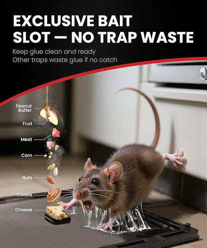 Jumbo Rat & Mouse Glue Traps - 6 Pack Large Heavy Duty Sticky Traps Indoor for Home, Extra Strong