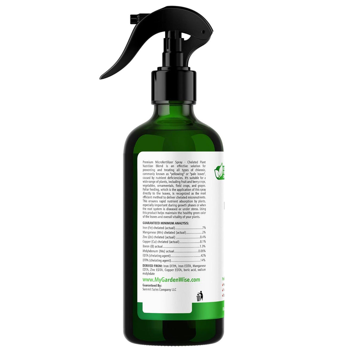 Premium Microfertilizer Foliar Spray - Chelated Plant Nutrition Blend with Chelated Iron for