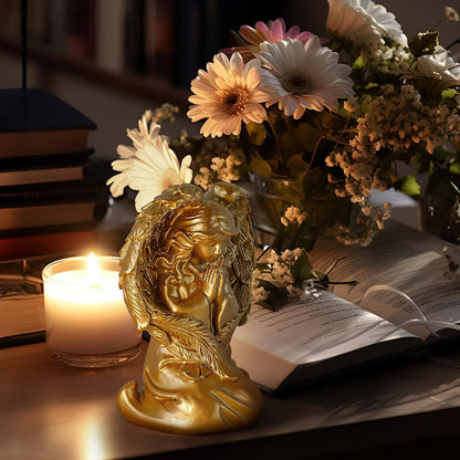 INLOMEM Praying Angel Figurine, Sculpted Hand-Painted Figurine Angel Wings Statue for Home Decor or