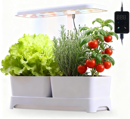 Indoor Garden Led Grow Light Planter Pots, Herb Kitchen Garden Grow Kit, Full Spectrum LED Plant