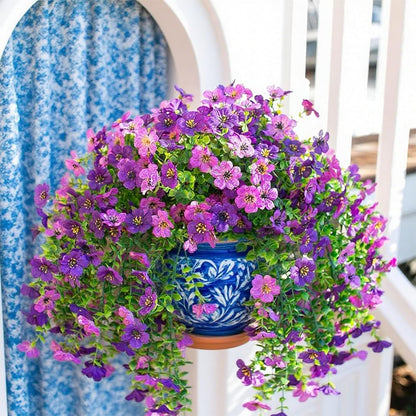 Artificial Hanging Plants Flowers Fake Outdoor Plants Artificial for Porch Hanging Faux Flowers