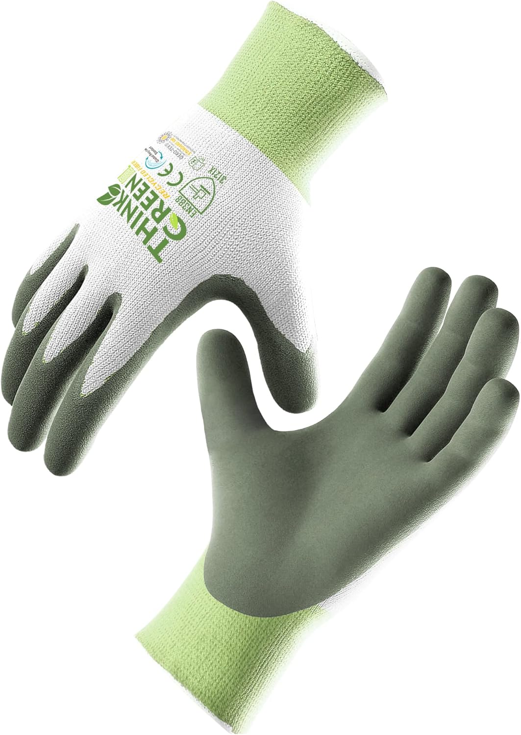 COOLJOB 3 Pairs Gardening Gloves for Women Men, 100% Recycled Polyester with Rubber Coated for
