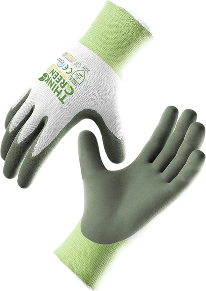COOLJOB 3 Pairs Gardening Gloves for Women Men, 100% Recycled Polyester with Rubber Coated for