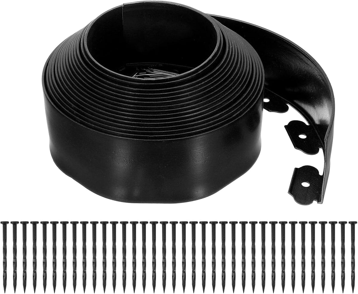 uxcell Landscape Edging, 1Pcs 40FT x 3.94" - No Dig Garden Edging Kit with 36 Stakes, Landscape