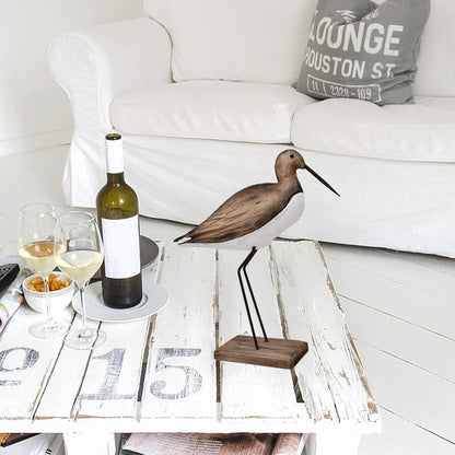 Morning View Wooden Sea Birds Decor Wood Seagull Statue Bird Figurines Seabird Statue Standing