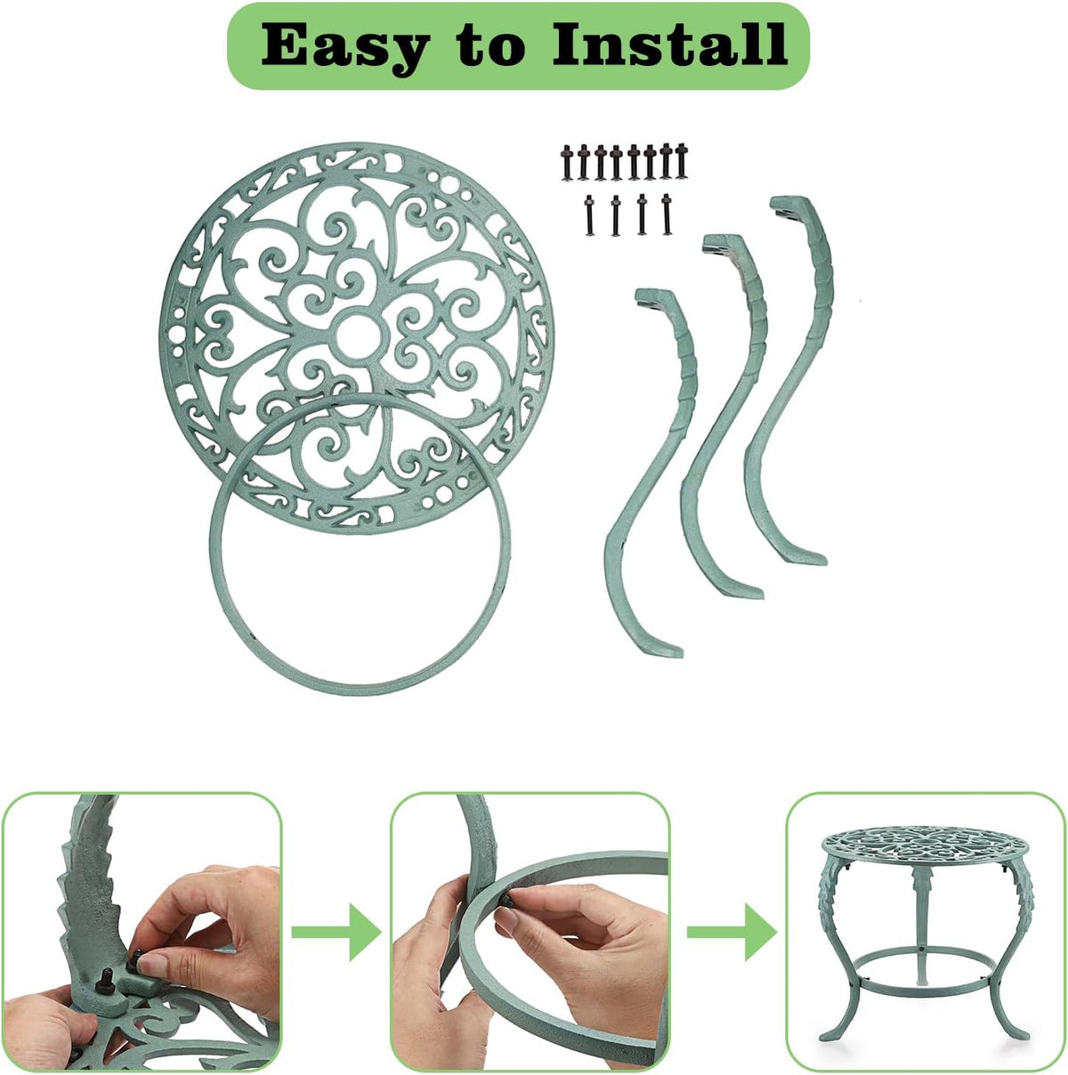 OwnMy Heavy Duty Cast Iron Plant Stand Vintage Wrought Iron Flower Pot Holder, Indoor Outdoor Large