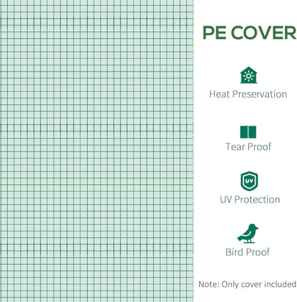 Outsunny 9.8' x 6.6' x 6.6' Plastic Greenhouse Cover Replacement, Heavy Duty Waterproof Tarp for