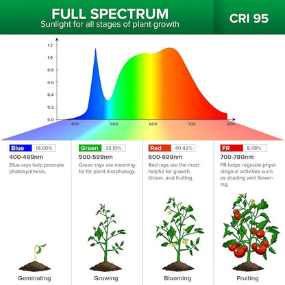 SANSI Grow Lights for Indoor Plants, 25W Plant Lights for Indoor Growing, 2FT 4000K Full Spectrum