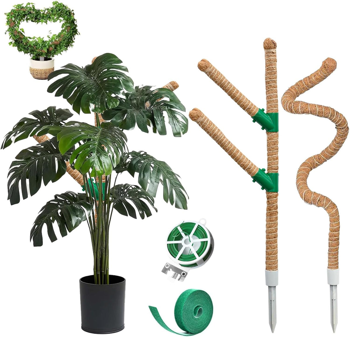 Moss Pole 30 Inch, 2 Pack Monstera Plant Support, Bendable Plant Stakes for Indoor Plants, Plant
