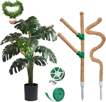 Moss Pole 30 Inch, 2 Pack Monstera Plant Support, Bendable Plant Stakes for Indoor Plants, Plant