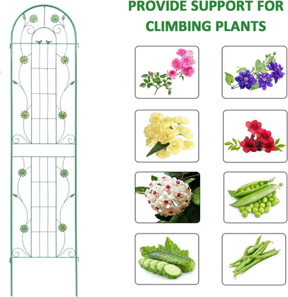 4 Pack Metal Garden Trellis 71" H Garden Fence Rustproof Trellis for Climbing Plants Support Roses