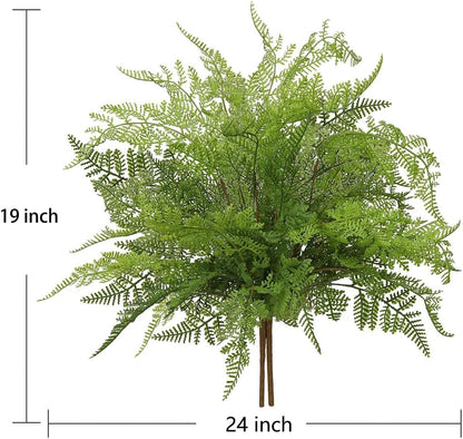 Artificial Boston Fern Plants 19" Fake Greenery Shrubs 2 Pcs Faux Plant Bushes UV-Resistant for