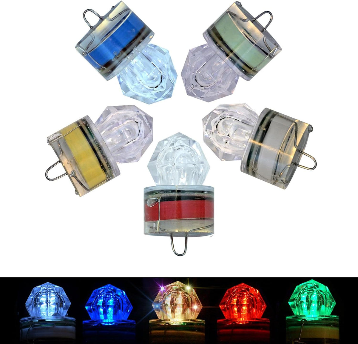 LED Underwater Fishing Lures，LED Lighted Bait Flasher，Deep Drop Fishing Lures，Fish Eye Attractive