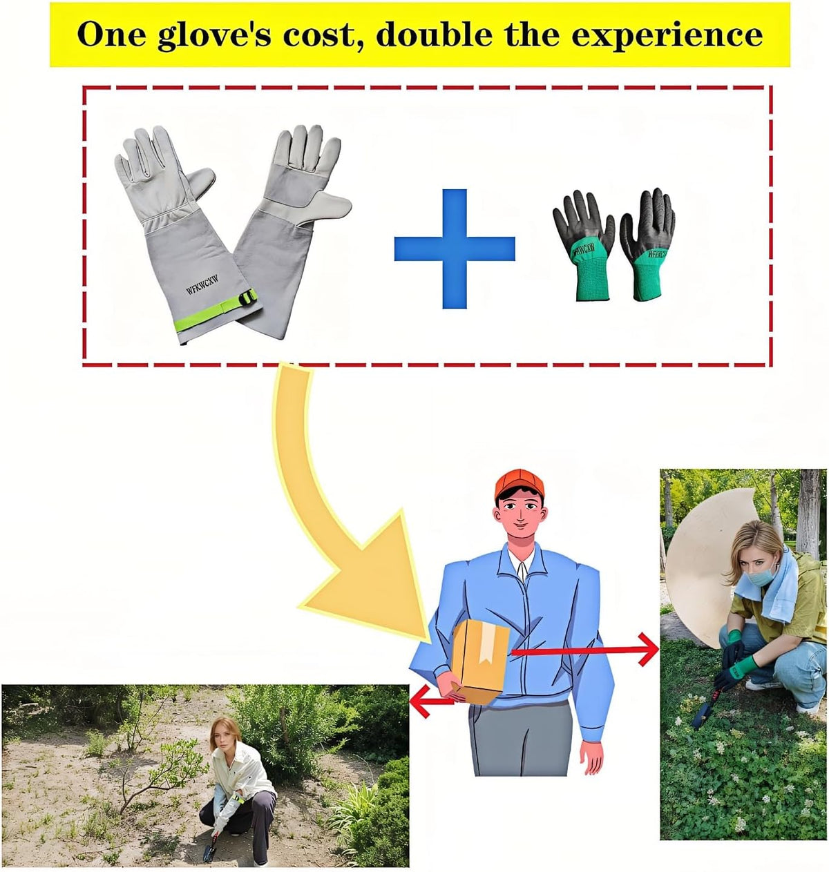 Gardening Gloves for Women/Men,Rose Pruning Long Leather Garden Gloves Thorn Proof