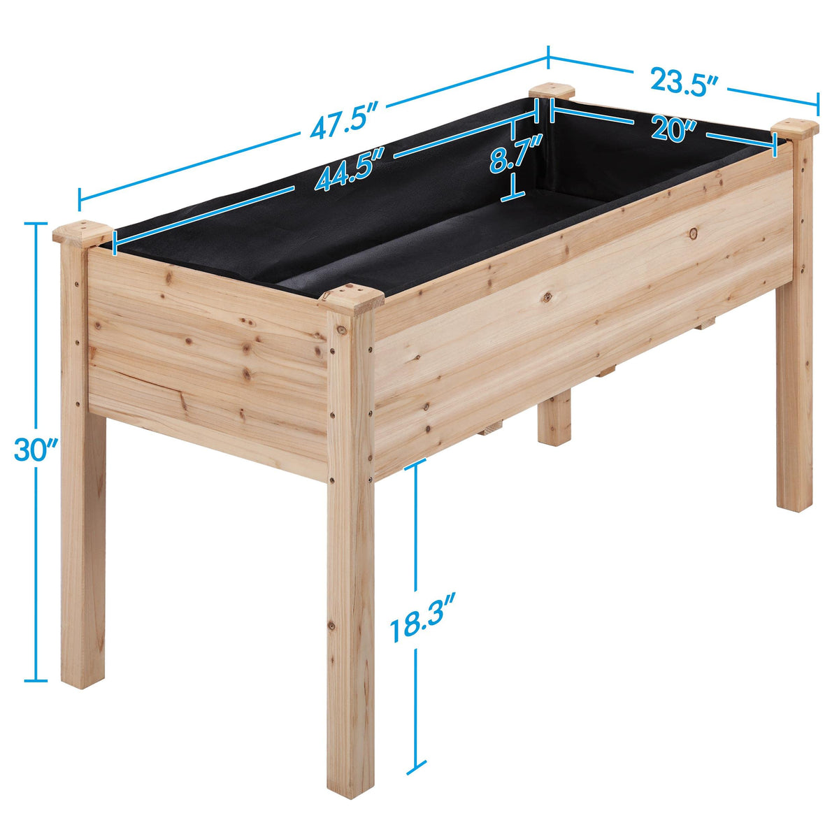 Yaheetech Raised Garden Bed 2Pcs Elevated Wood Planter Box Outdoor, Wood