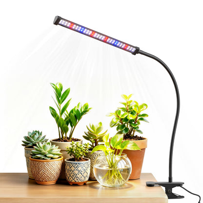 Sonamindary LED Grow Lights for Indoor Plants, Clip-On Clamp, Single Head