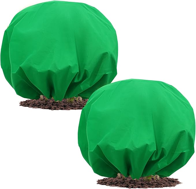NNG 2PCS 9.7ft Dia. Round Winter Plant Covers Reusable Tree Freeze Protection with Drawstring