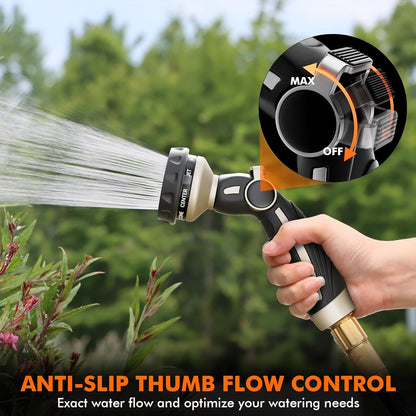 RESTMO Hose Nozzle Heavy Duty, Metal Water Hose Sprayer for Garden, 9 Spray Patterns | High