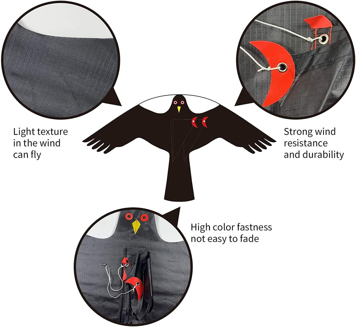 Bird Hawk Flying Kite Without Pole for Crops Farm Protector Bird Scarer Flying Kites - Style C Kite