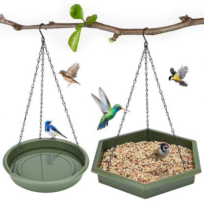 Hanging Bird Bath，2 in 1 XL Hanging Bird Feeder & Birds Bath for Outside