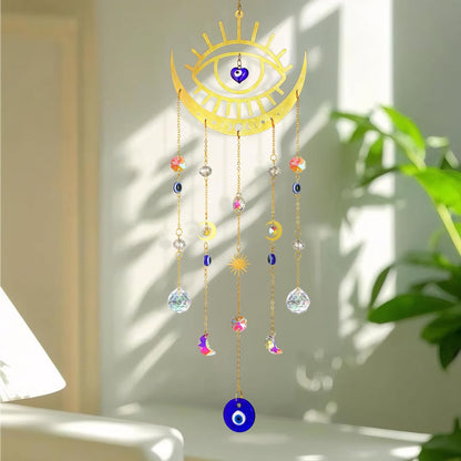 H&D HYALINE & DORA Crystal Suncatcher Evil Eye Sun Catchers for Windows Hanging Indoor Outdoor Home