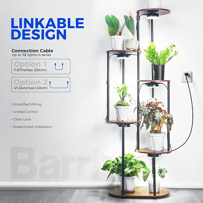 Barrina Orbgrow OG09 Puck Grow Light, 5000K 54W(6 x 9W, 810 Watt Equiv), Full Spectrum Plant Light