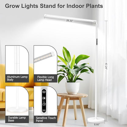 STERREN Grow Lights Stand for Indoor Plants, Full Spectrum Plant Floor Lamp for Indoor Growing, 22W
