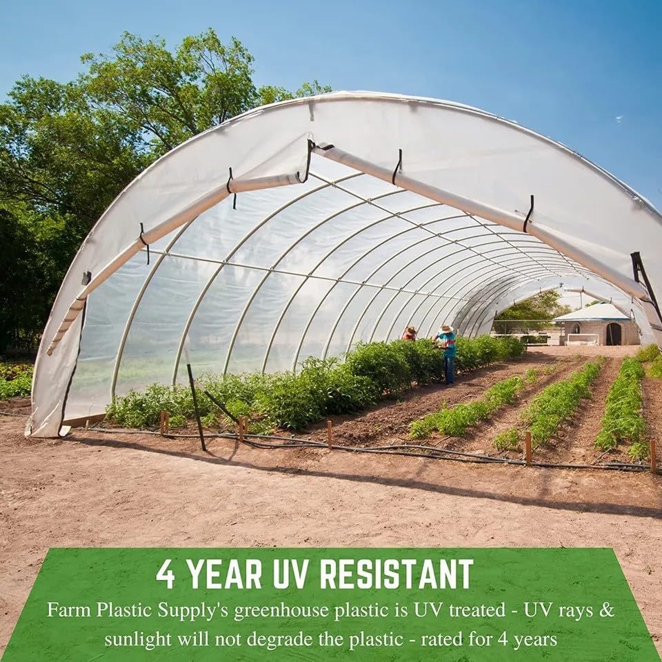 FPS - 4 Year Clear 6 mil Greenhouse Plastic Sheeting - Clear Sheeting, Polyethylene Film