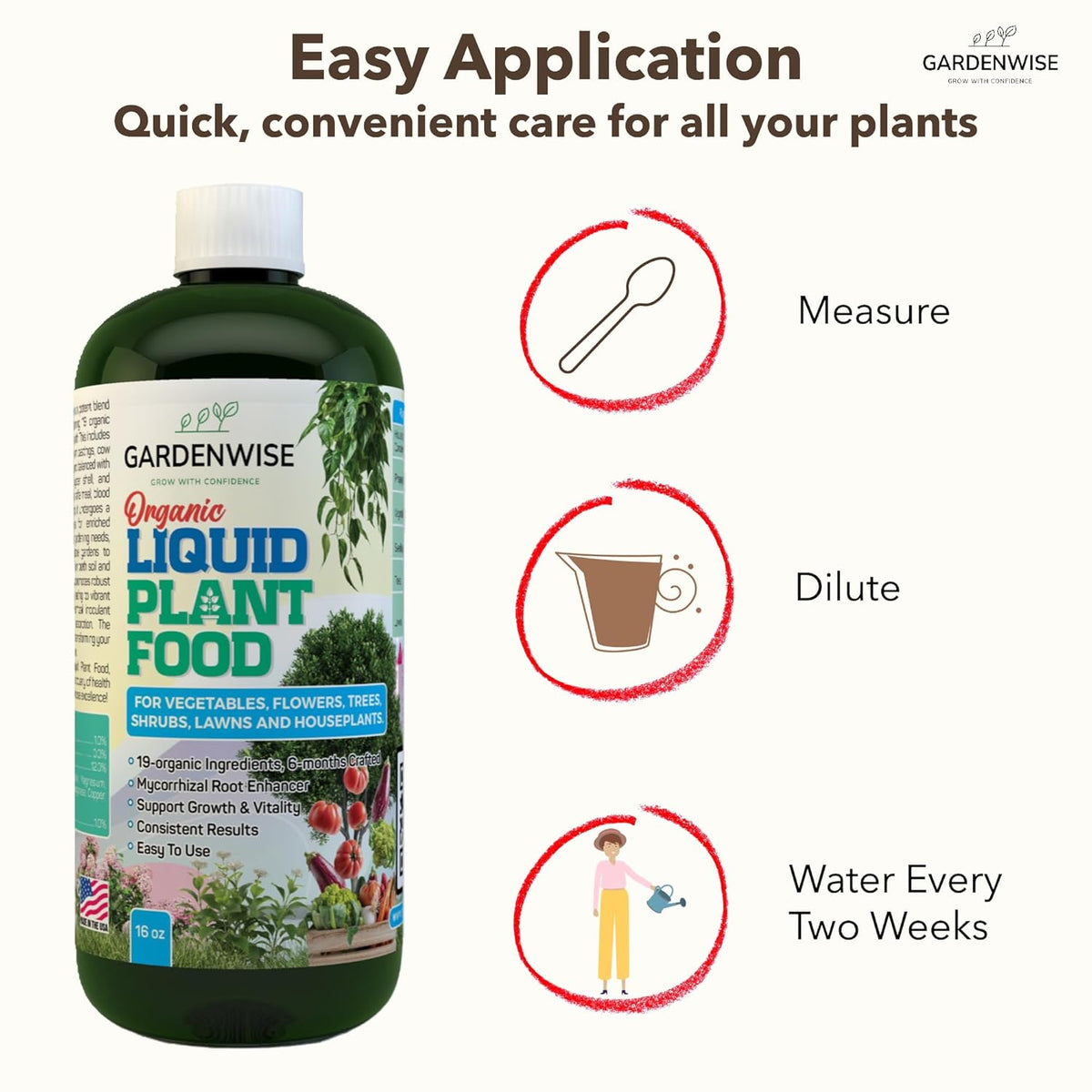 Organic Liquid Plant Food for Indoor Houseplants – All Purpose Fertilizer for Potted Plants
