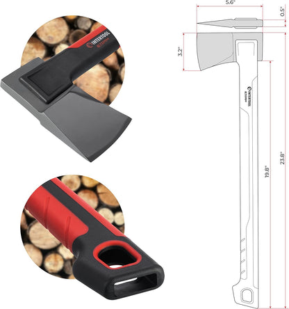 INTERTOOL 24” Mid-Size Scout Axe, Long Camp Hatchet, Splitting, Chopping, Felling, Kindling