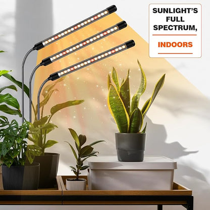 3 Heads Plant Lights for Indoor Growing, 2 Pack Grow Lights for Seed Starting, Full Spectrum Clip