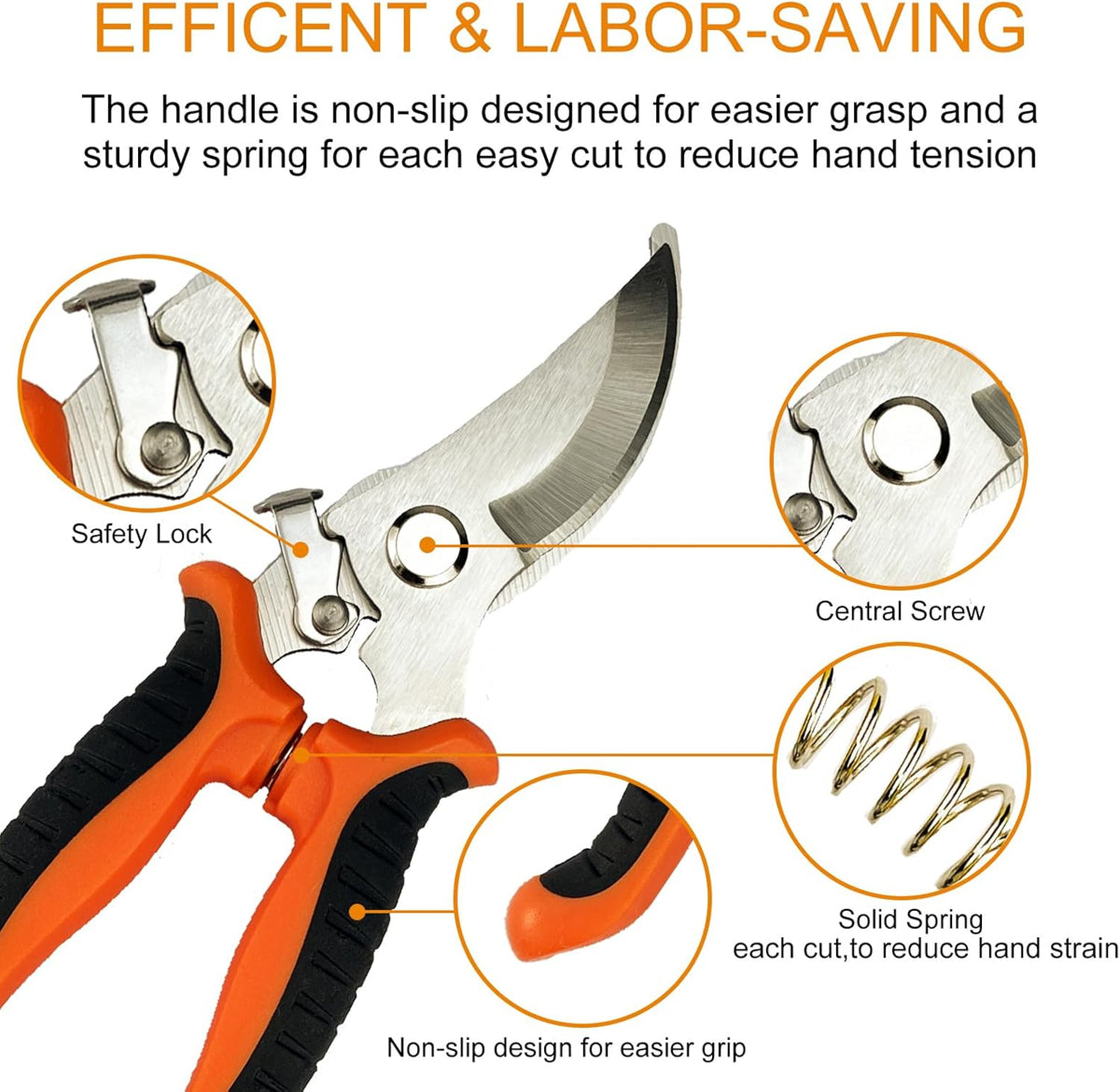 Pruning Shears, 4 Pack Garden Shears with Gardening gloves, Clippers Handheld, Stainless Steel